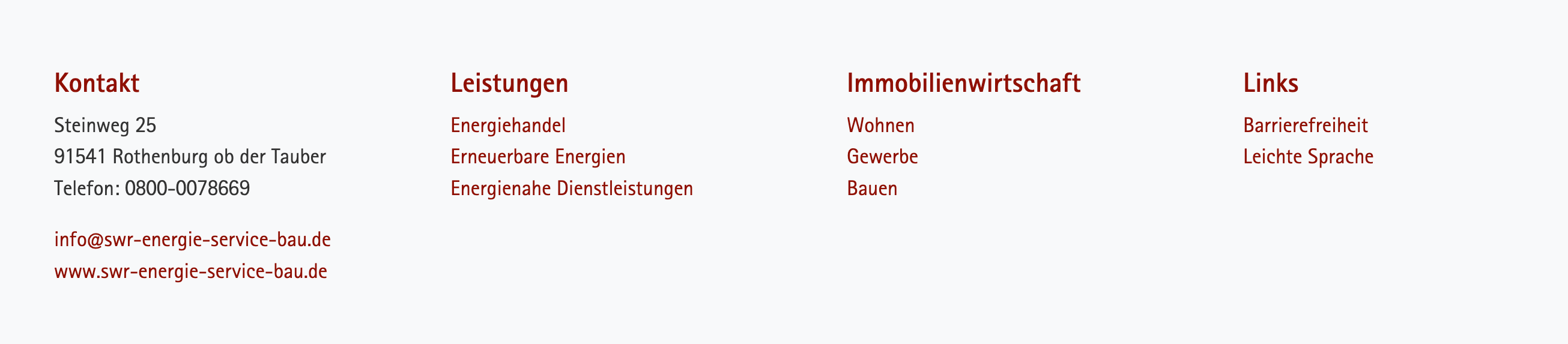Bereich für Kunden-Service