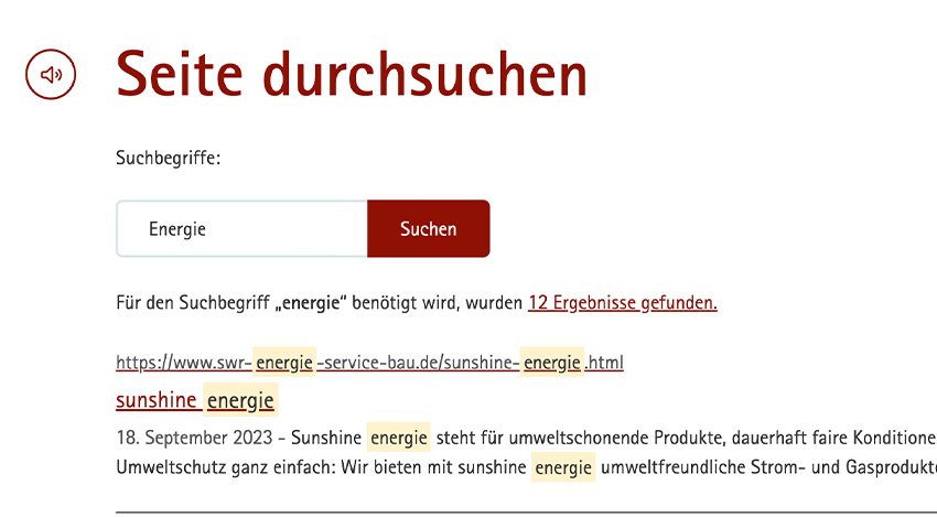 Beispiel Suche
